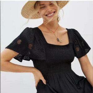 Anthropologie Zohara Maxi Dress | Seen Worn Kept | Black Embroidered | Size L